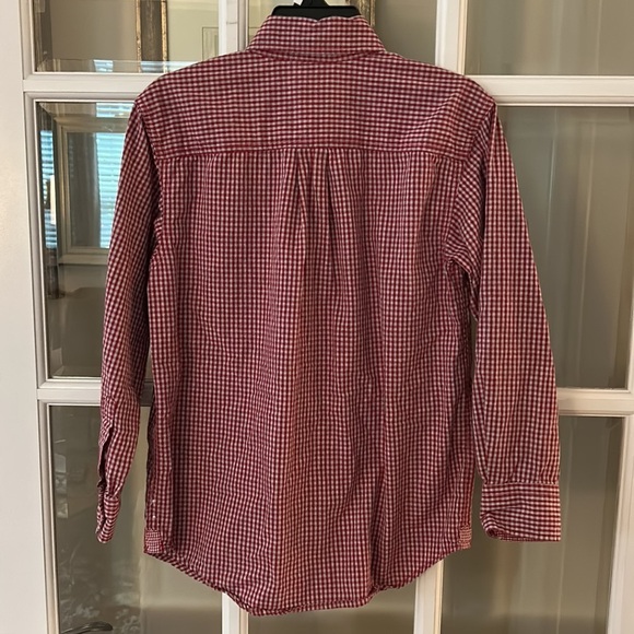 Gap Kids Red and grey plaid size 10 button-down long-sleeve shirt - Picture 4 of 4